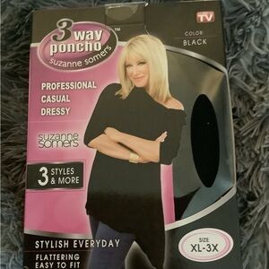 Suzanne Somers Versatile Poncho - Black